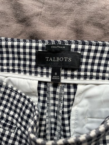 Pantalones Talbots Talla 8 Gingham Chatham Tobillo Carrera Trabajo Oficina - Imagen 6 de 9