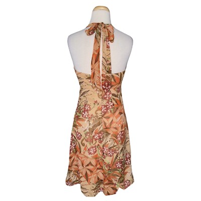 KAY UNGER women's silk halter dress Sz 6 multicolor floral | eBay