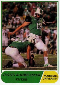 Custom Blank Back Fb Card Justin Rohrwasser Marshall U New England Patriots Ebay