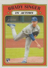 2021 Topps Heritage #130 Brady Singer IN ACTION RC- {Box 22 D1}