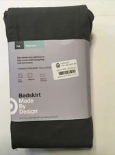 New Made by Design Dark Flat Gray Bed Skirt 54" X 75" X 14" Full Size