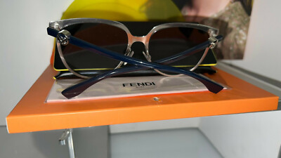 Fendi FFM0328/G/S Square Silver Gray Sunglasses NIB 57MM $450 #73