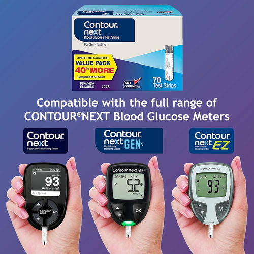 CONTOUR NEXT Blood Glucose Test Strips for Diabetes, 70 Count (Pack of 1) - Picture 4 of 7