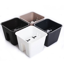 Rattan Blumenkasten Balkonkasten Geländerkasten Blumentopf 4 Farben 8,5L und 13L