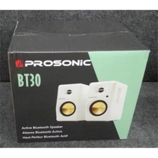 Prosonic BT30 Active Powered Bluetooth Bookshelf Speakers Studio Monitor, White