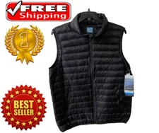 Men's Iceburg SIZE L Full Zip Lightweight Puffer Vest, Black, 1 Count, 1 Pack