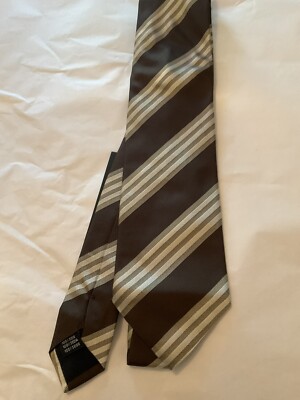 NEW Gianfranco FERRE Brown Striped 100% Silk Tie Made In Italy - 3.25 W x 57 L