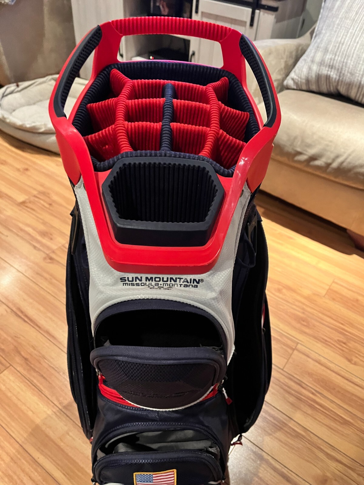 Sun Mountain C130 Golf Cart Bag 14way divider USA Themed 10 pockets