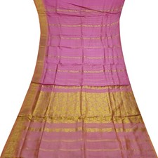 Vintage Pink Sarees 100 Pure Silk Zari Handwoven Premium Sari 5YD Craft Fabric
