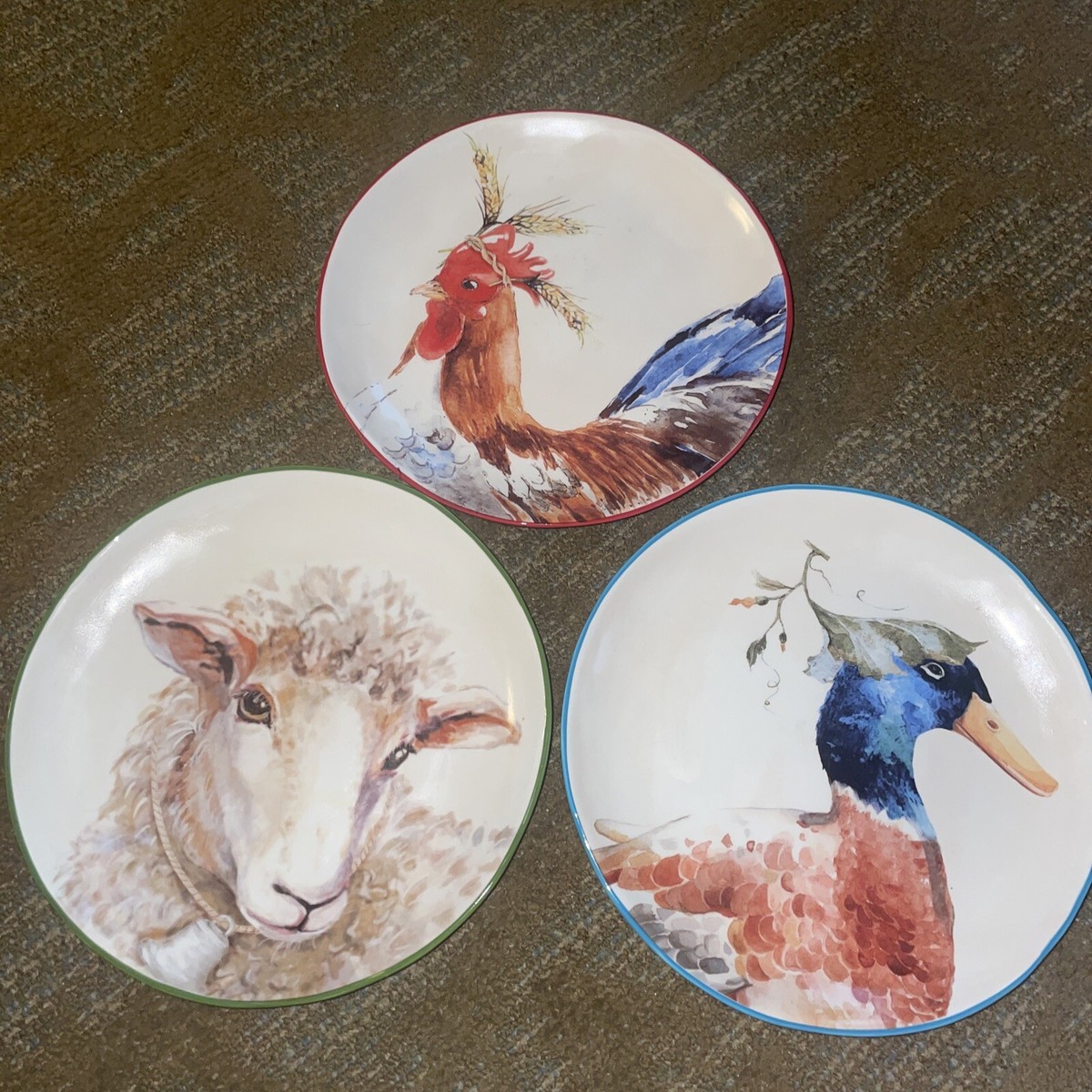 Ceramic Farm Animal Dish Set Farmhouse Farm Animal Dinnerware