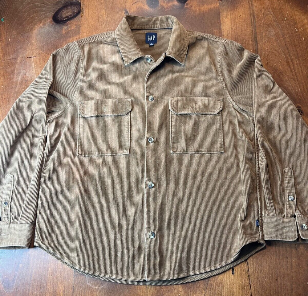 Gap Relaxed Fit Brown Wide Wale Corduroy Shacket Medium