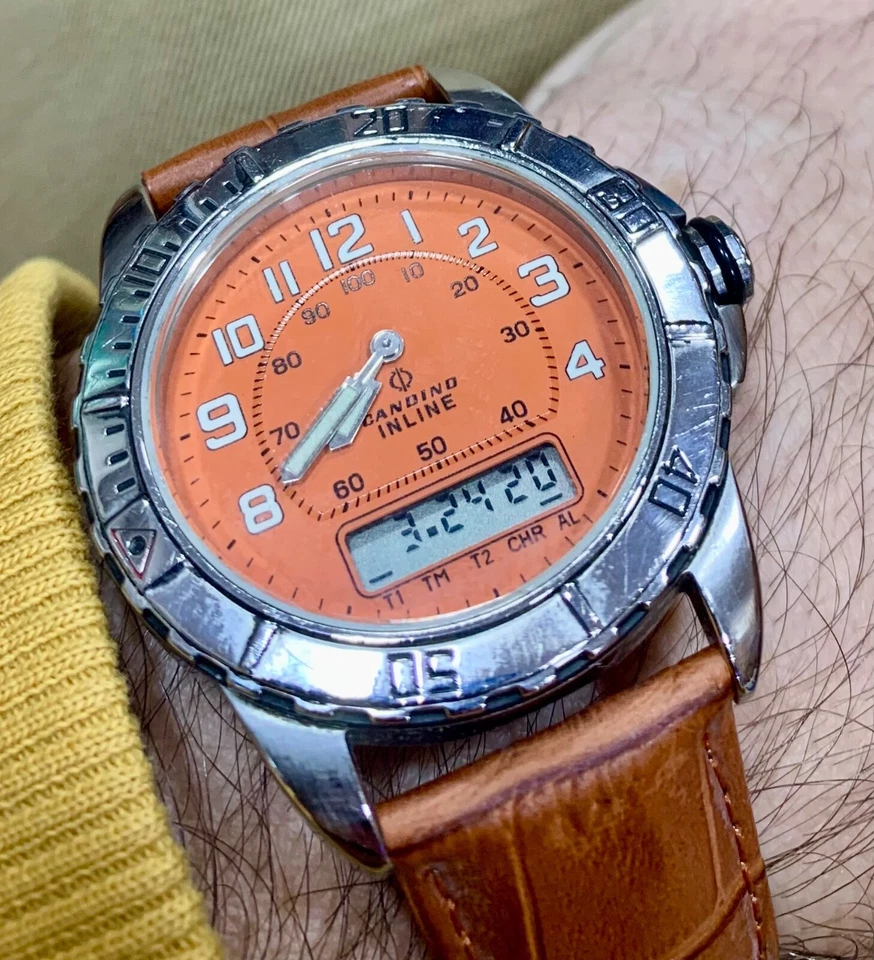 ✅ CANDINO Inline - Analog/Digital/Alarm - RARE Swiss Wristwatch ✅ - Image 3 of 4