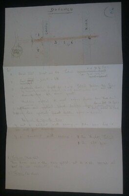 D-DAY MAJOR JOHN HOWARDS HANDGEZEICHNETE SKIZZE ZEIGT DEFENSIVE POSITIONEN 
