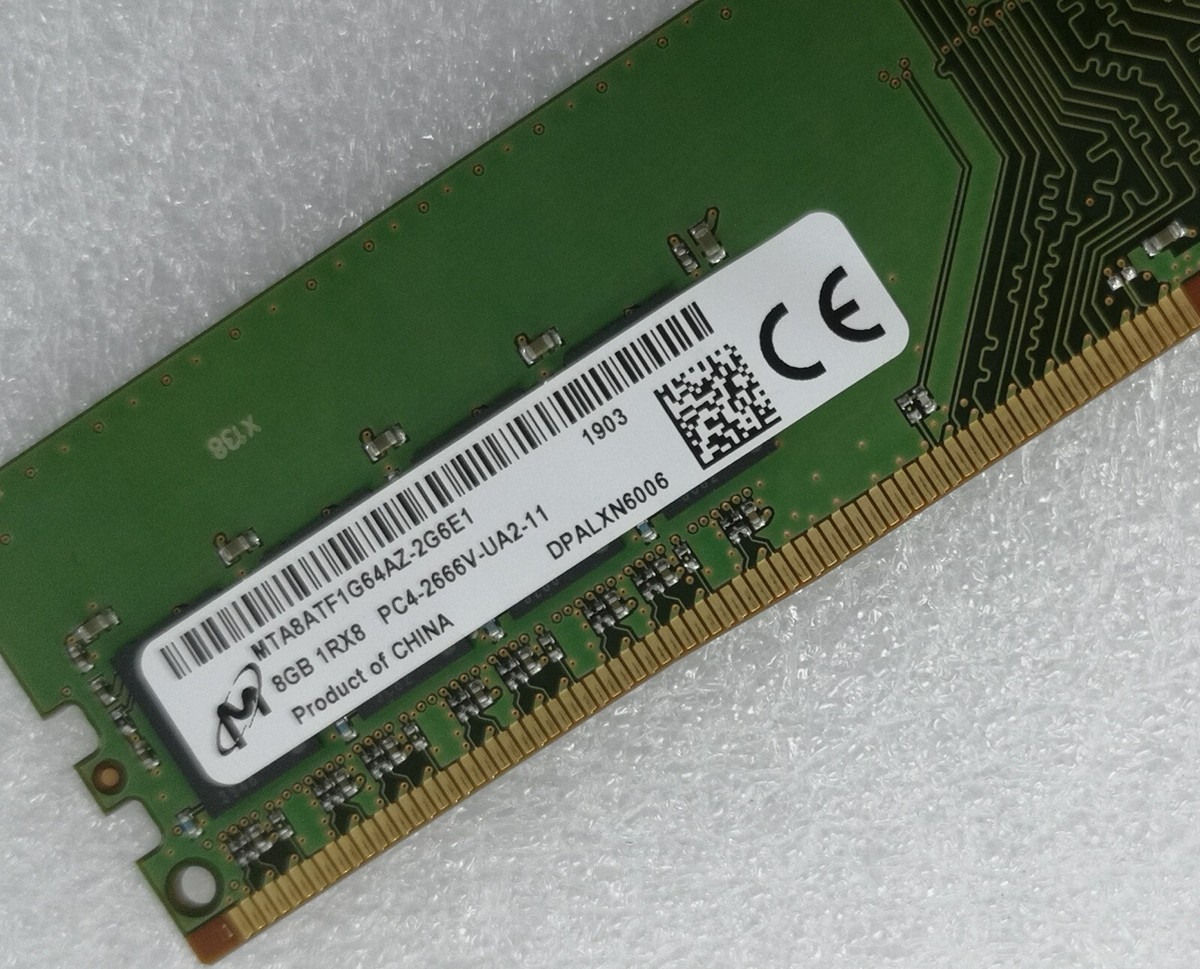 Micron 8GB DDR4 2666 MHz Desktop DIMM RAM 1Rx8 PC4-21300 MT