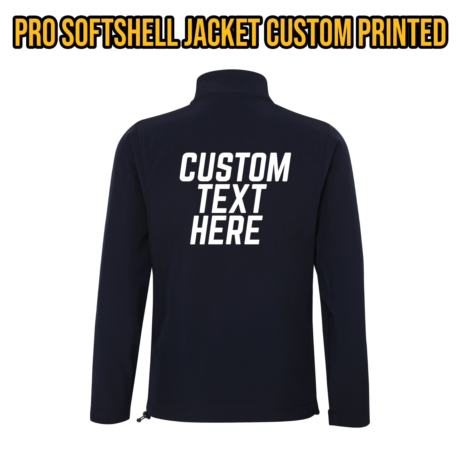 SOFTSHELL JACKET BLACK CUSTOM PRINTED TEXT CHOICE SOFTSHELL JACKET SIZES S-5XL image 2