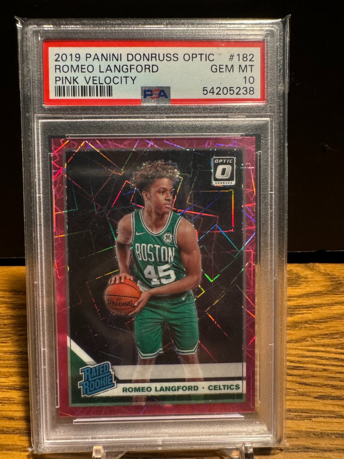 PSA 10 2019-20 Panini Romeo Langford Optic Rated Rookie #182 Pink Velocity 34/79