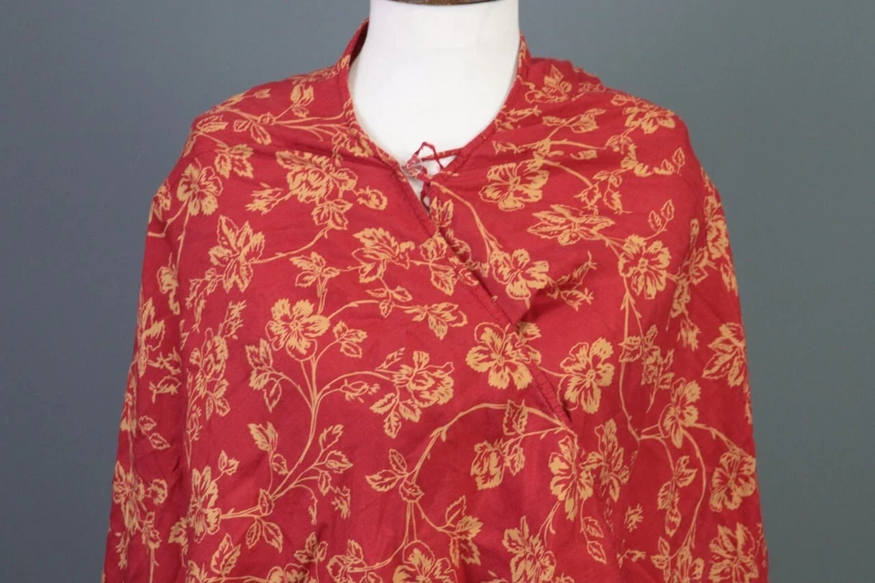 Cárdigan LAUREN RALPH LAUREN Rojo Floral Seda Lino Capa Talla 8 Foto 2 de 4