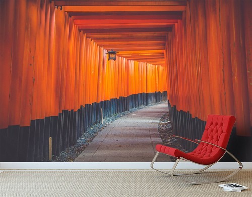 3D Red Corridor ZHU2287 Wallpaper Wall Mural Removable Self-adhesive Zoe - Bild 2 von 5