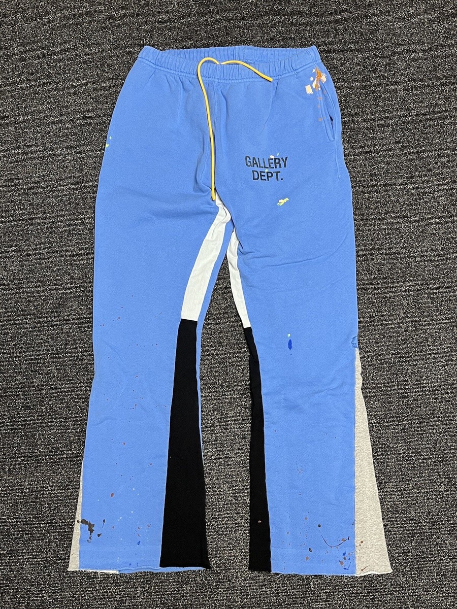 Gallery Dept. Painted Flare Sweat Pants Bright Blue 100% Authentic