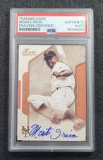 MONTE IRVIN Signed Baseball Card-HALL OF FAME-NEW YORK GIANTS-PSA