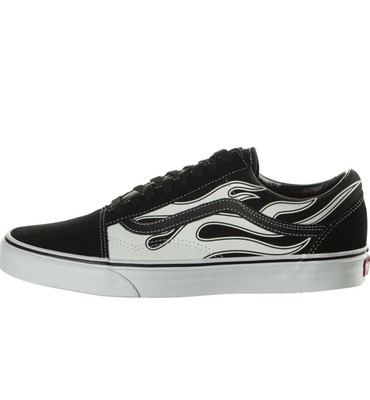 NWT Vans Old Skool Flames  Shoes Black & White Men's Size 12
