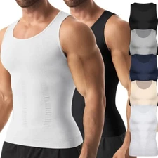 2 Pack Men Body Slim Belly Control Shaper Vest Waist Trainer Shapewear Underwear