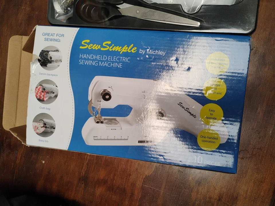 Sew Simple By Michley, Handheld Electric Sewing Machine open box everying in it - Image 3 of 3