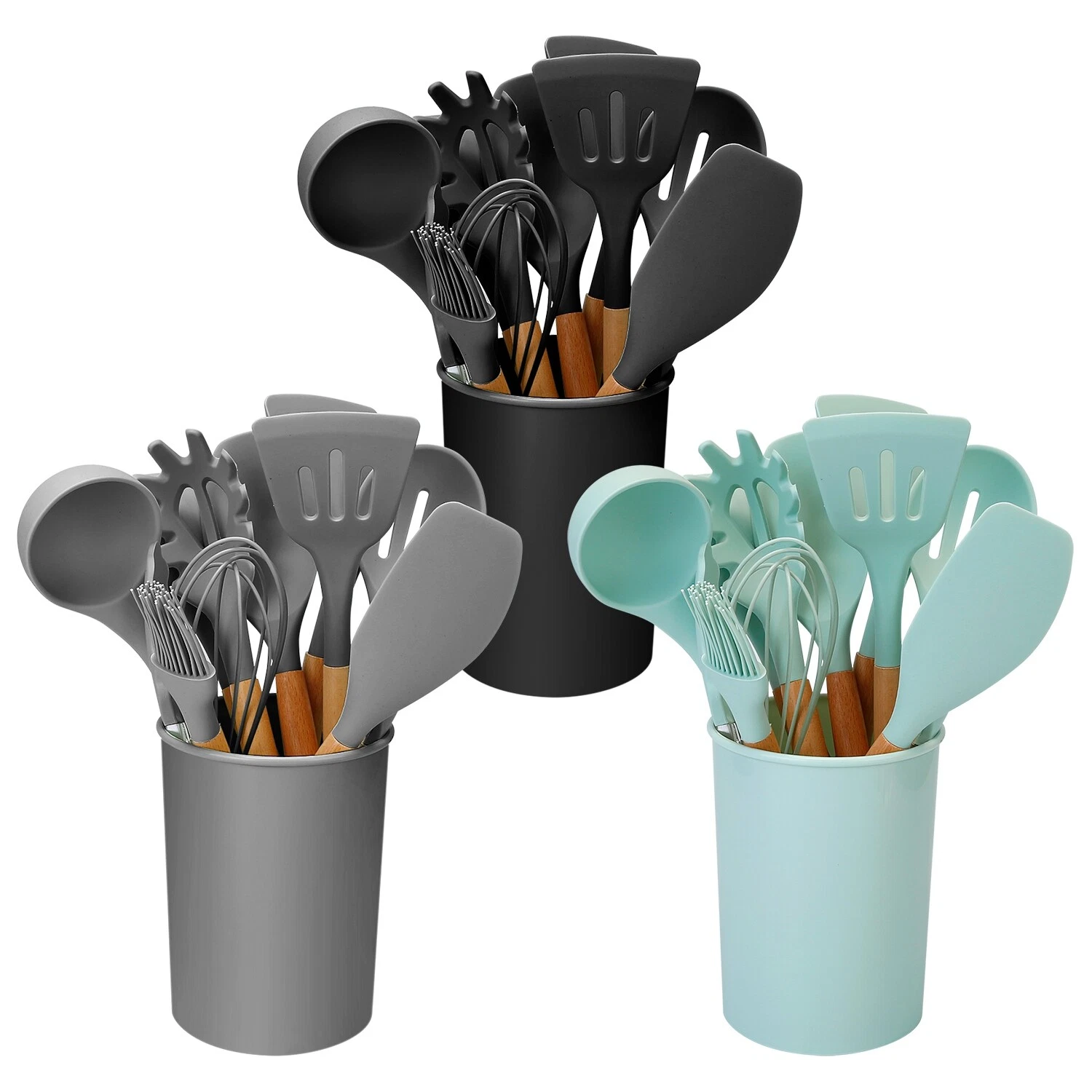 11PCS iMountek Cookware Kitchen Utensil Set Silicone Cooking Tools Spatula Spoon