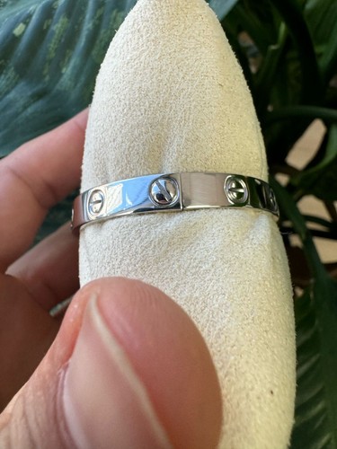 CARTIER LOVE 18K WHITE GOLD BRACELET SIZE 16 W/BOX & CERT- B3971 - Picture 6 of 7
