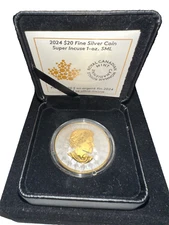 2024 Canada 1 oz $20 Silver Maple Leaf Gold Gilt Super Incuse SML