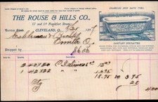 1897 Cleveland - Rouse & Hills Co - Sanitary Specialties - Rare Letter Head Bill