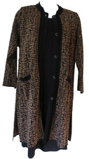 Misook: 2x Black &light Brown Animal Print Coat & 1x Black Sleveless Shift Dress