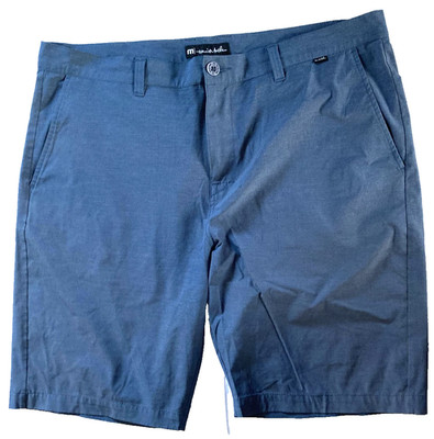 TravisMathew Shorts Mens 40 Blue Stretch Golf Chino Casual Performance EUC