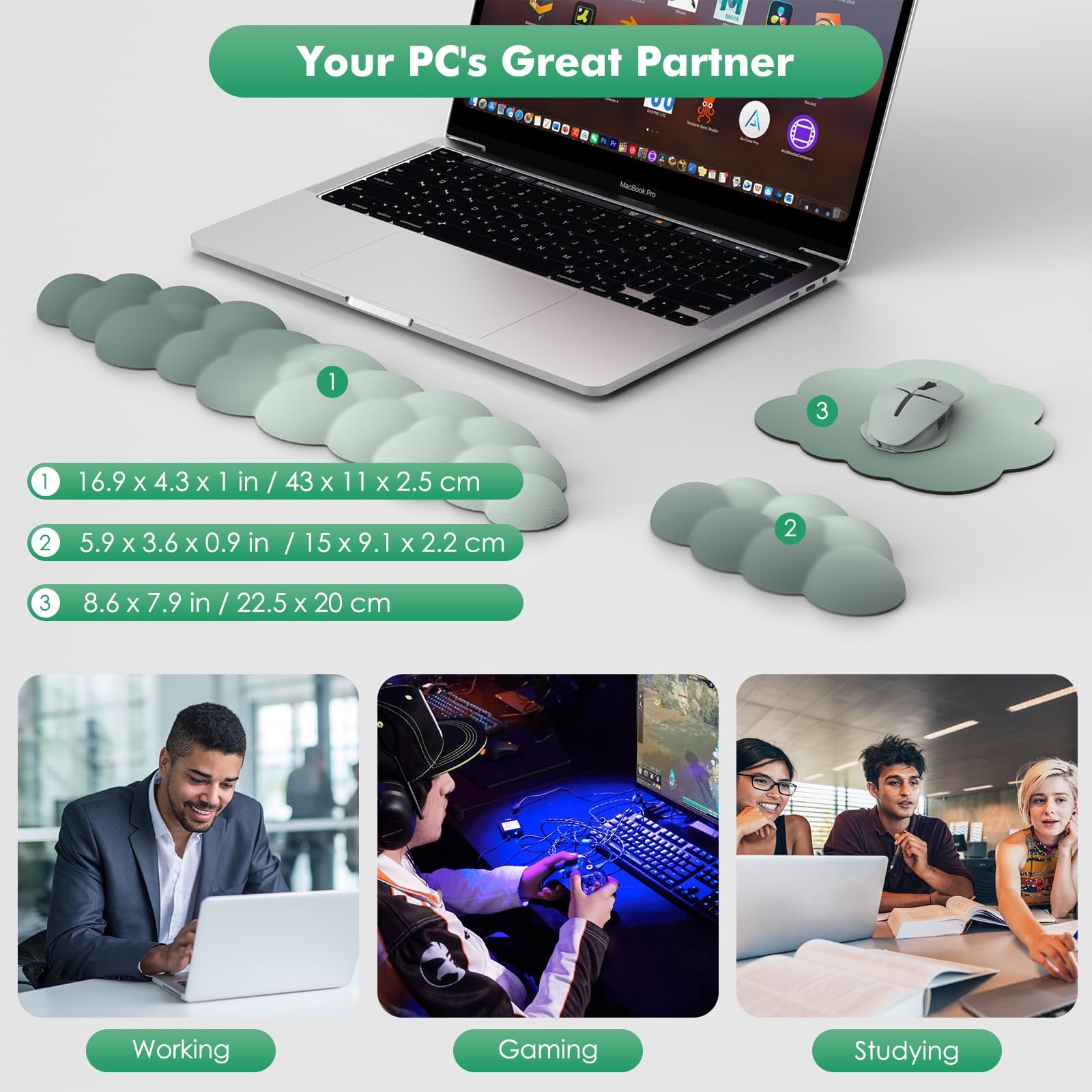 MoKo Cloud Wrist Rest, Ergonomic Cloud Keyboard Wrist Rest with Mouse Rest Wrist