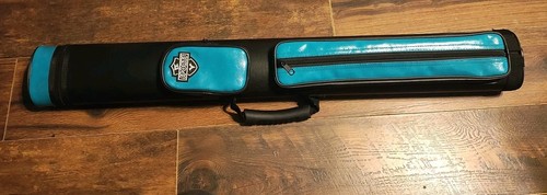 Oval Pool Billiard Stick Carrying Bag Leather Turquoise BY SPORTS Hard Case