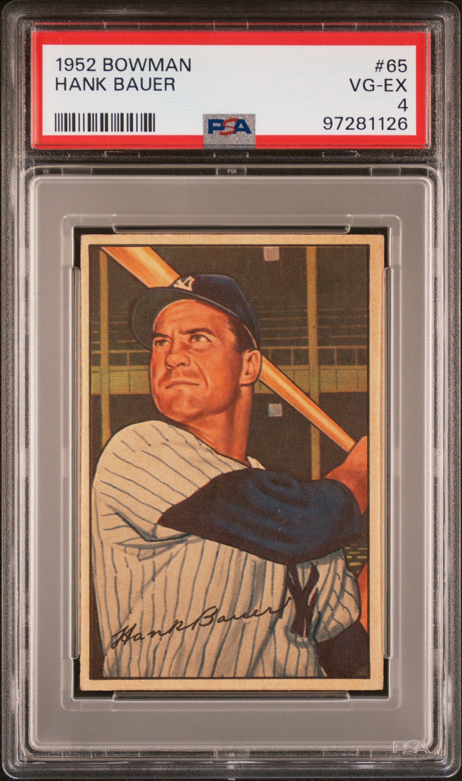 1952 Bowman #65 Hank Bauer - PSA 4 - VG-EX (JB4)