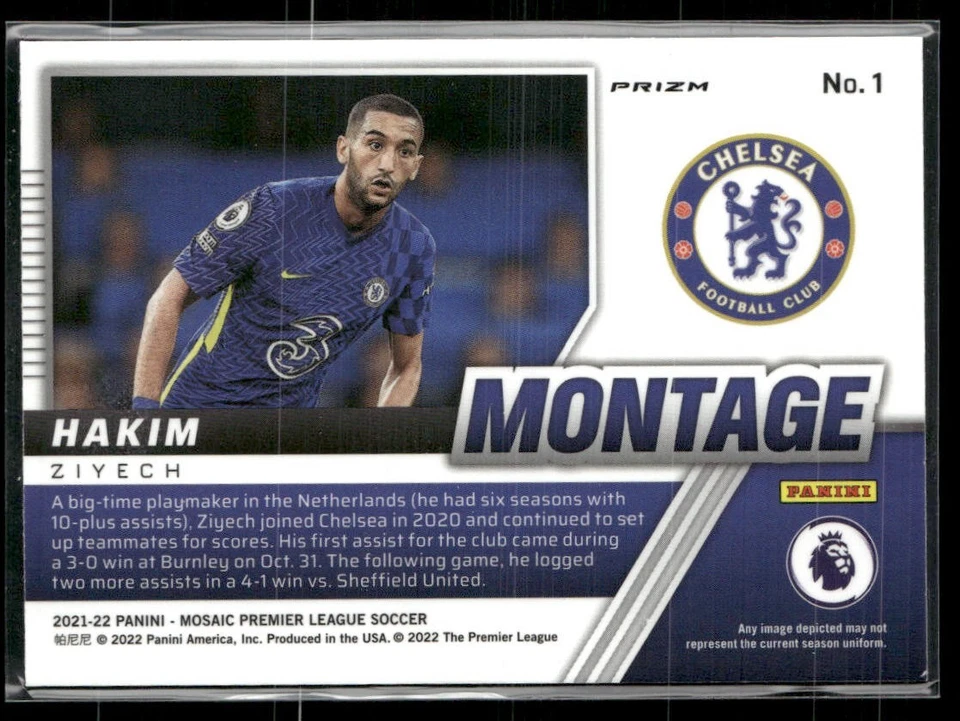 Hakim Ziyech 2021-22 Mosaic Premier League Montage Silver Mosaic Prizm #1 - Image 2 of 2