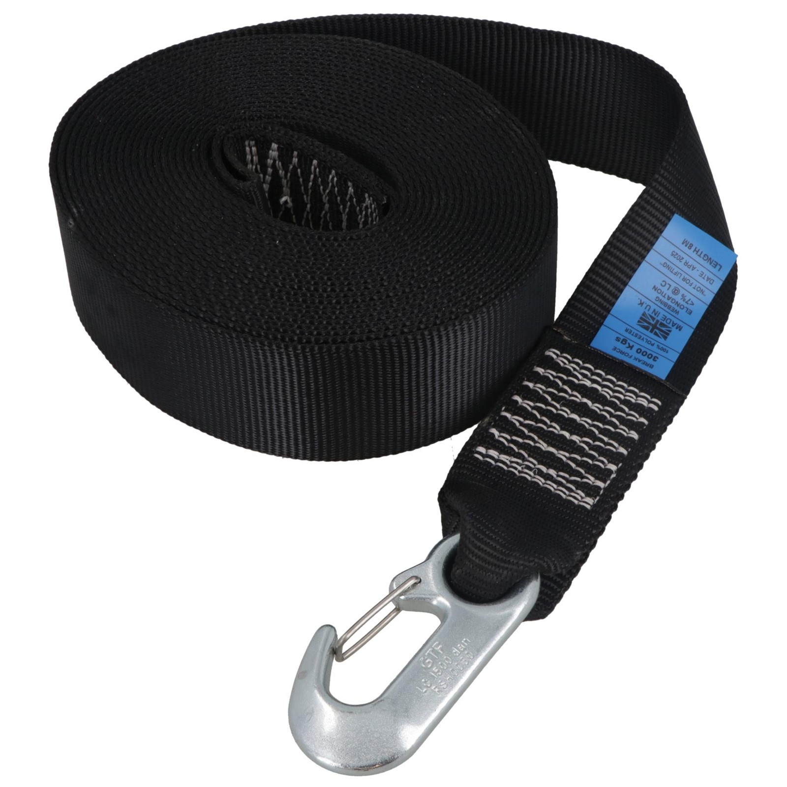 Super Heavy Duty Trailer Winch Strap for Boat, Jetski & Car Trailers 7m Webbing