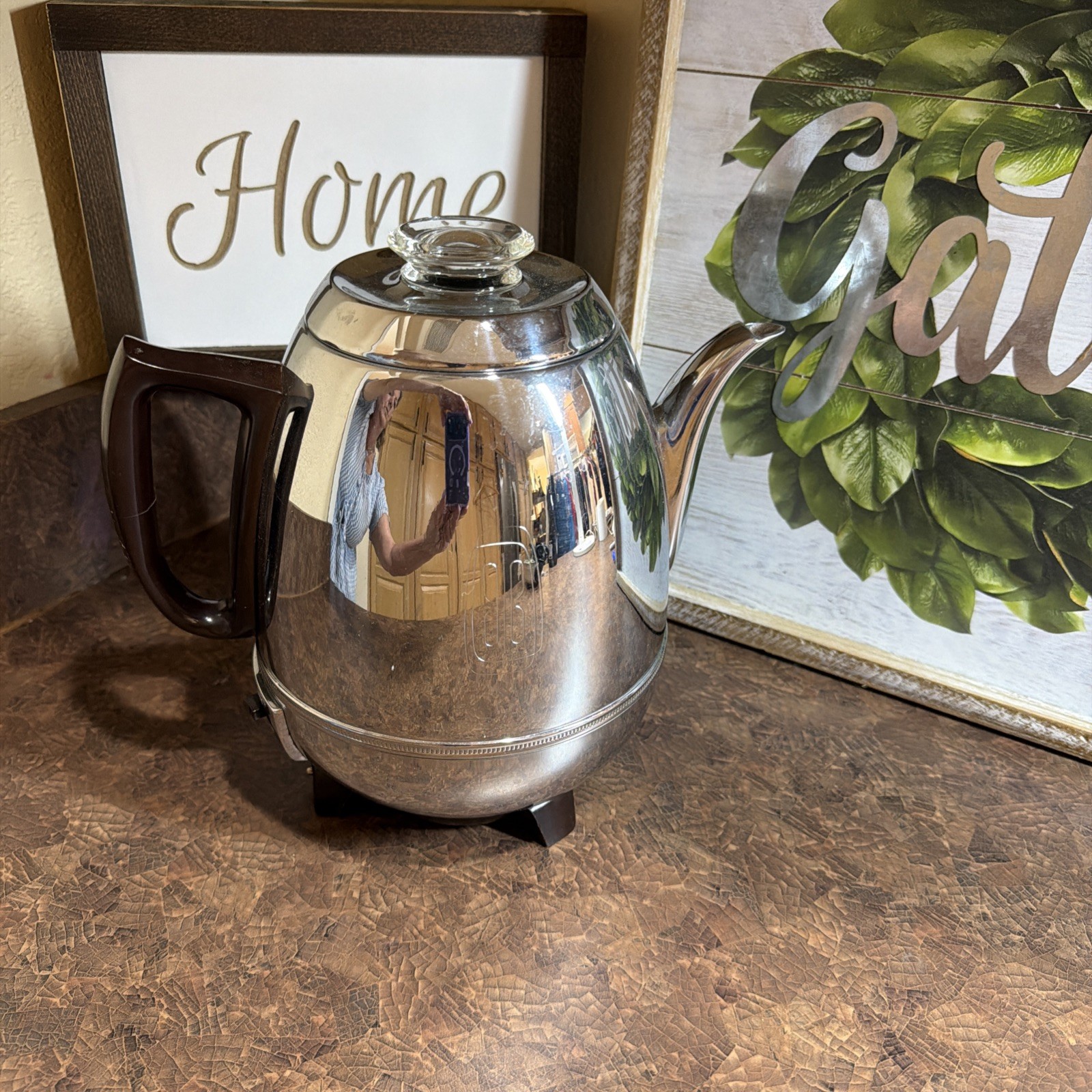 Vintage General Electric Percolator 13P30 Pot Belly Chrome GE Coffee Maker