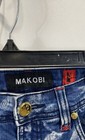 Makobi Men's Moto Jeans Blue Distressed Acid Wash Style M1723 Sz 32x32 — photo 3