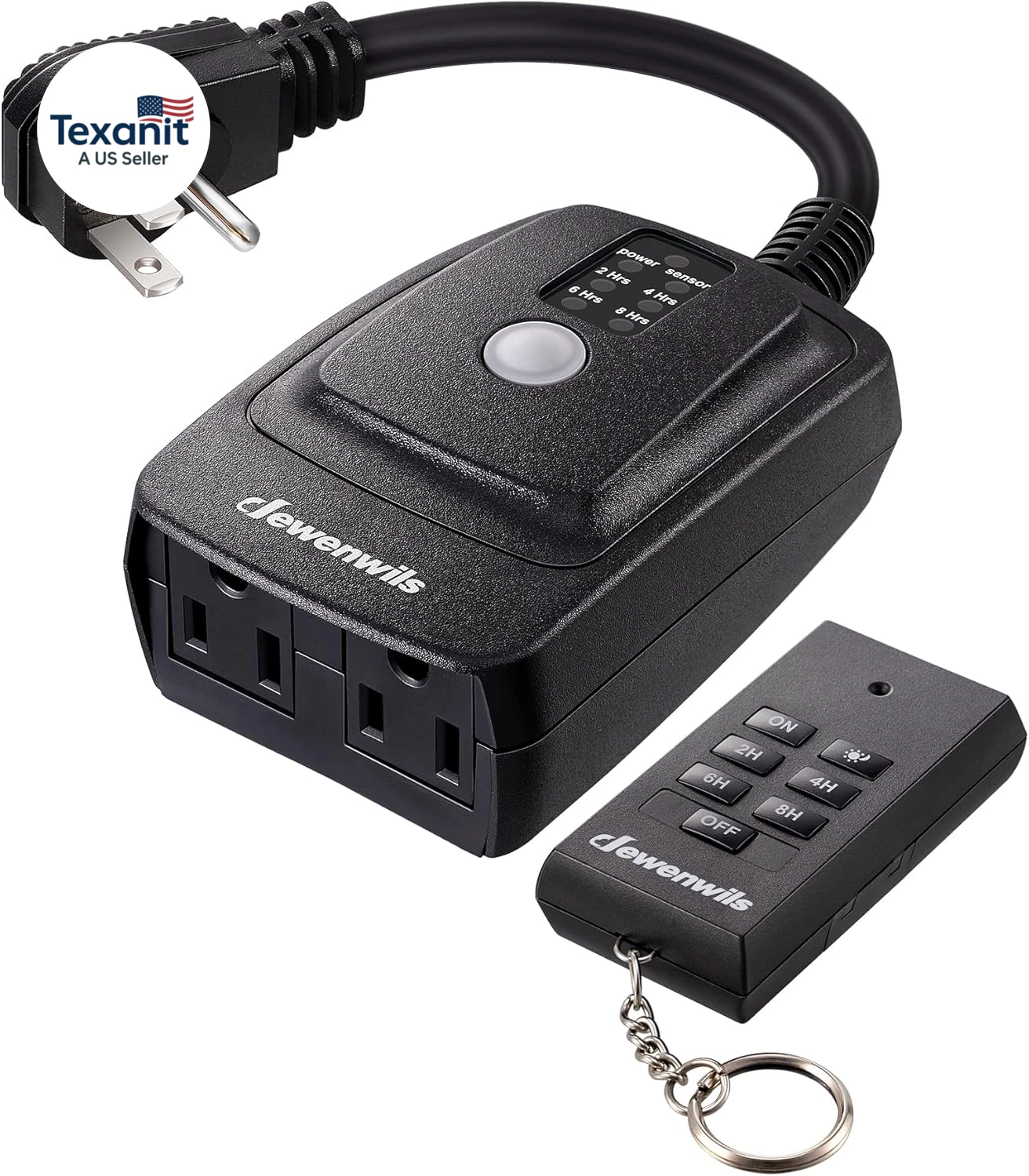 Outdoor Timer Outlet Waterproof Remote Control 100ft Dual Grounded 15A