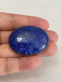 Vintage Antique 14k Yellow Gold Lapis Lazuli Brooch/Pendant
