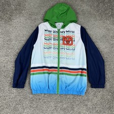 Disney Jacket Youth XL Multicolor Windbreaker Hooded Walt Disney World Castle