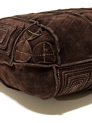 RARE Coach Ltd Ed Y2K Mosaic Finest Suede Choco Brown Leather LG
