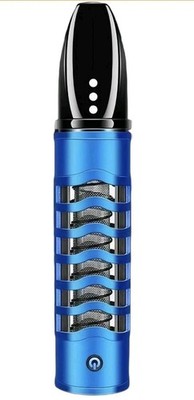 Mini Ashtray Cigarette Hold W USB Tungsten Coil Lighter Portable Ash Collec Blue