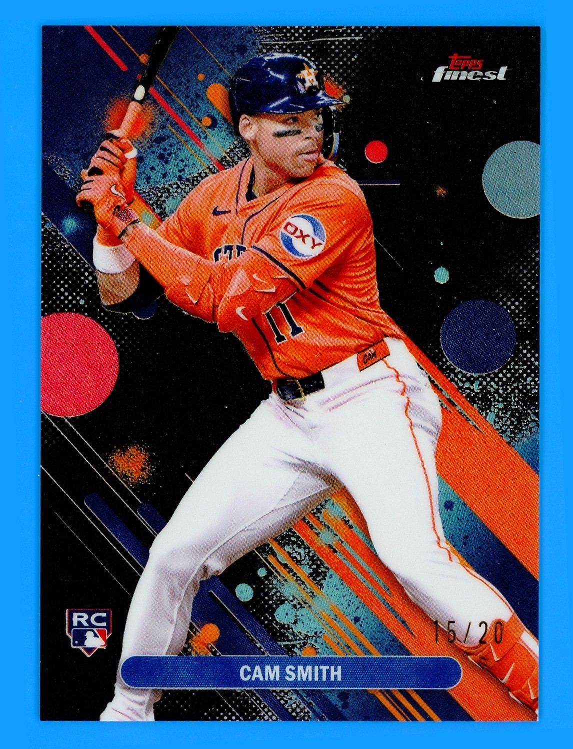 Cam Smith 2025 Topps Finest Baseball Black Refractor /20 Rookie RC #54