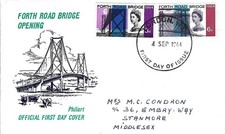 GB 1964: Forth Road Bridge FDC with FDI London WC postmark