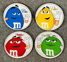 Set/4 M&Ms MARS Collectible 3.5 Round Ceramic...