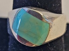 Vintage, Sterling Silver Ring, Genuine Turquoise, Sizes 8.5 And 9.75