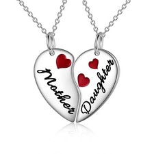POPLYKE Sister/Grandma Granddaughter/Mother Daughter Necklaces for 2 Sterling...